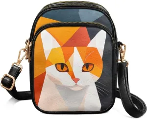 GIFTPUZZ Abstract Art Crossbody Purses for Women Adjustable Crossbody Bag with Zipper Closure and Soft Leather Fabric