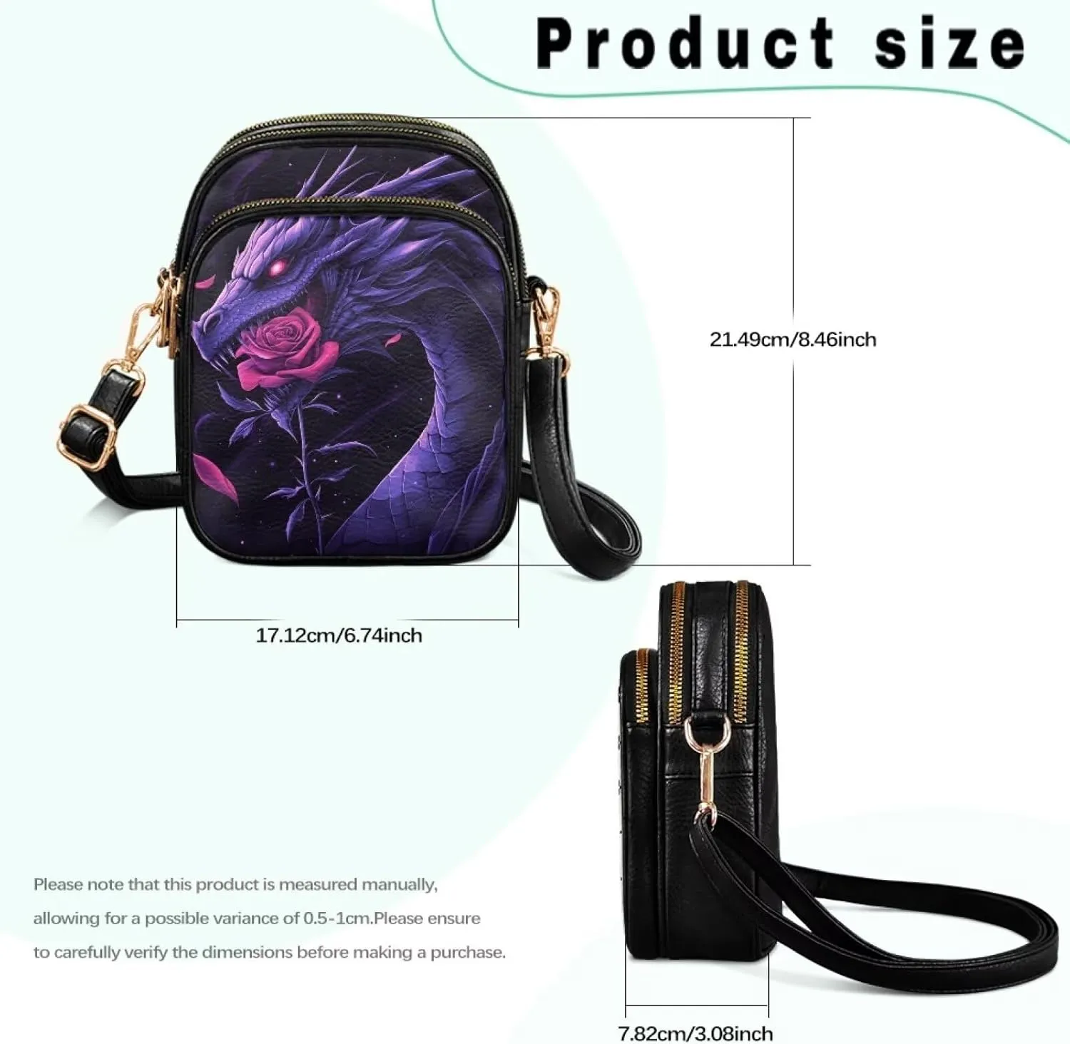 GIFTPUZZ Crossbody Purses for Women Medium Soft Leathe Bag with 3 Pockets Adjustable Strap and Internal Zipper Pocket