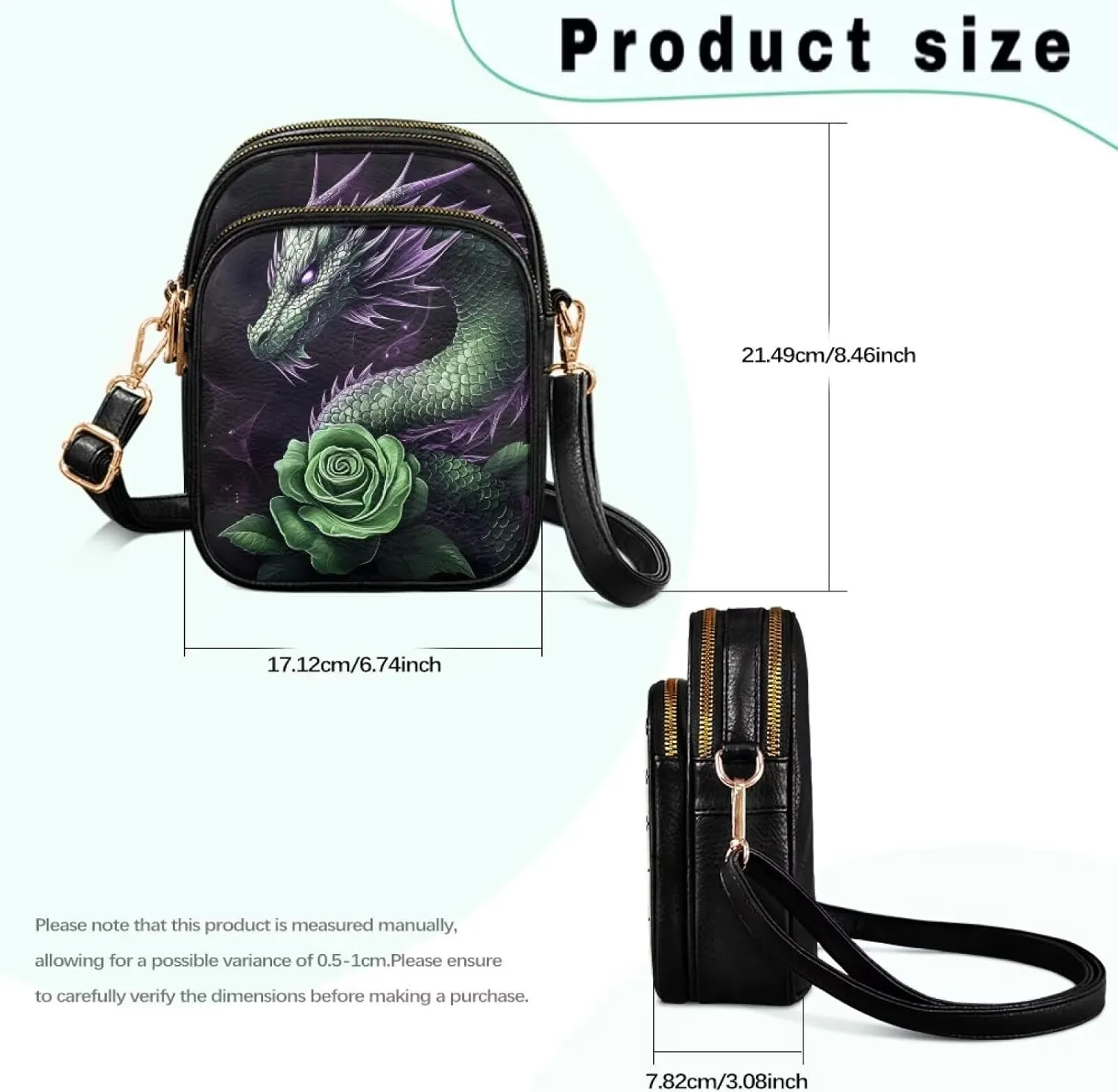 GIFTPUZZ Crossbody Purses for Women Medium Soft Leathe Bag with 3 Pockets Adjustable Strap and Internal Zipper Pocket