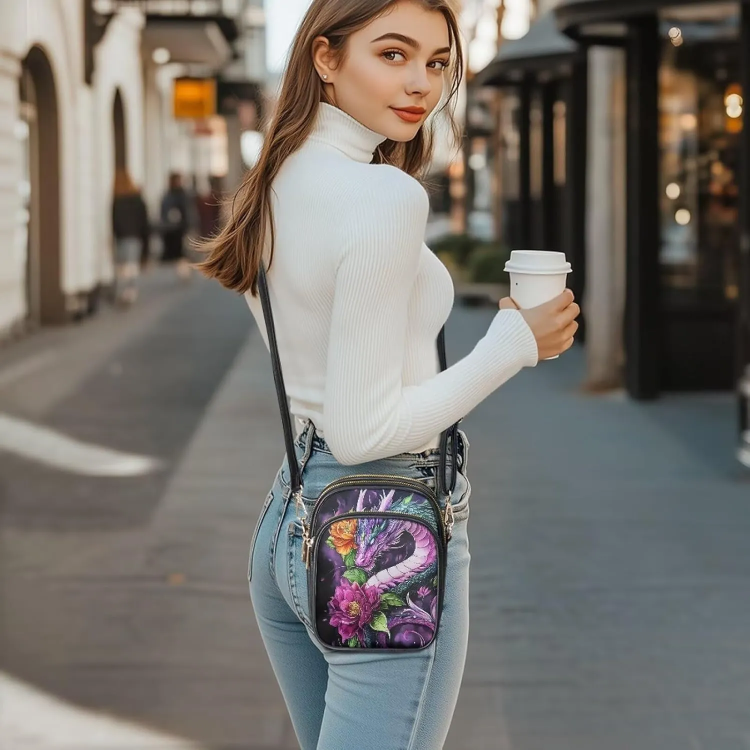 GIFTPUZZ Crossbody Purses for Women Medium Soft Leathe Bag with 3 Pockets Adjustable Strap and Internal Zipper Pocket