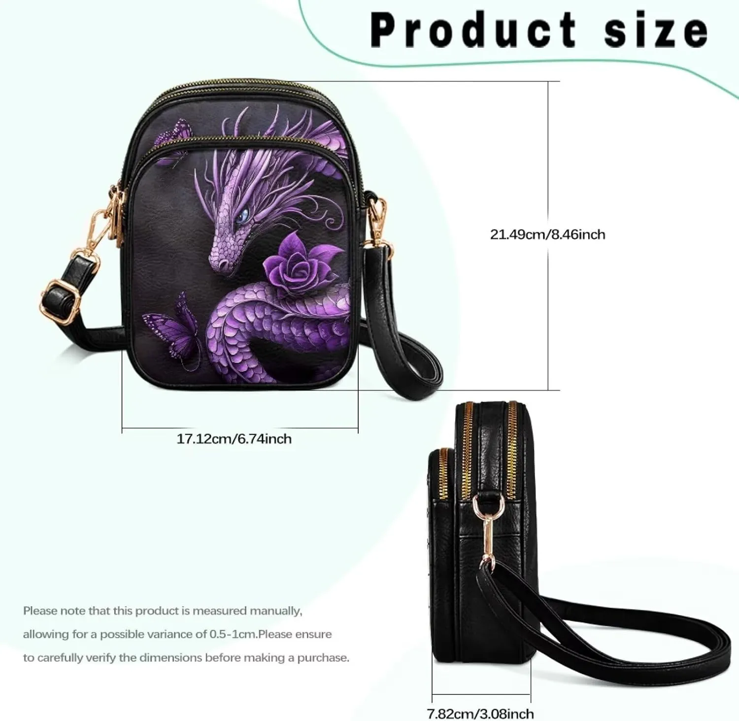 GIFTPUZZ Crossbody Purses for Women Medium Soft Leathe Bag with 3 Pockets Adjustable Strap and Internal Zipper Pocket