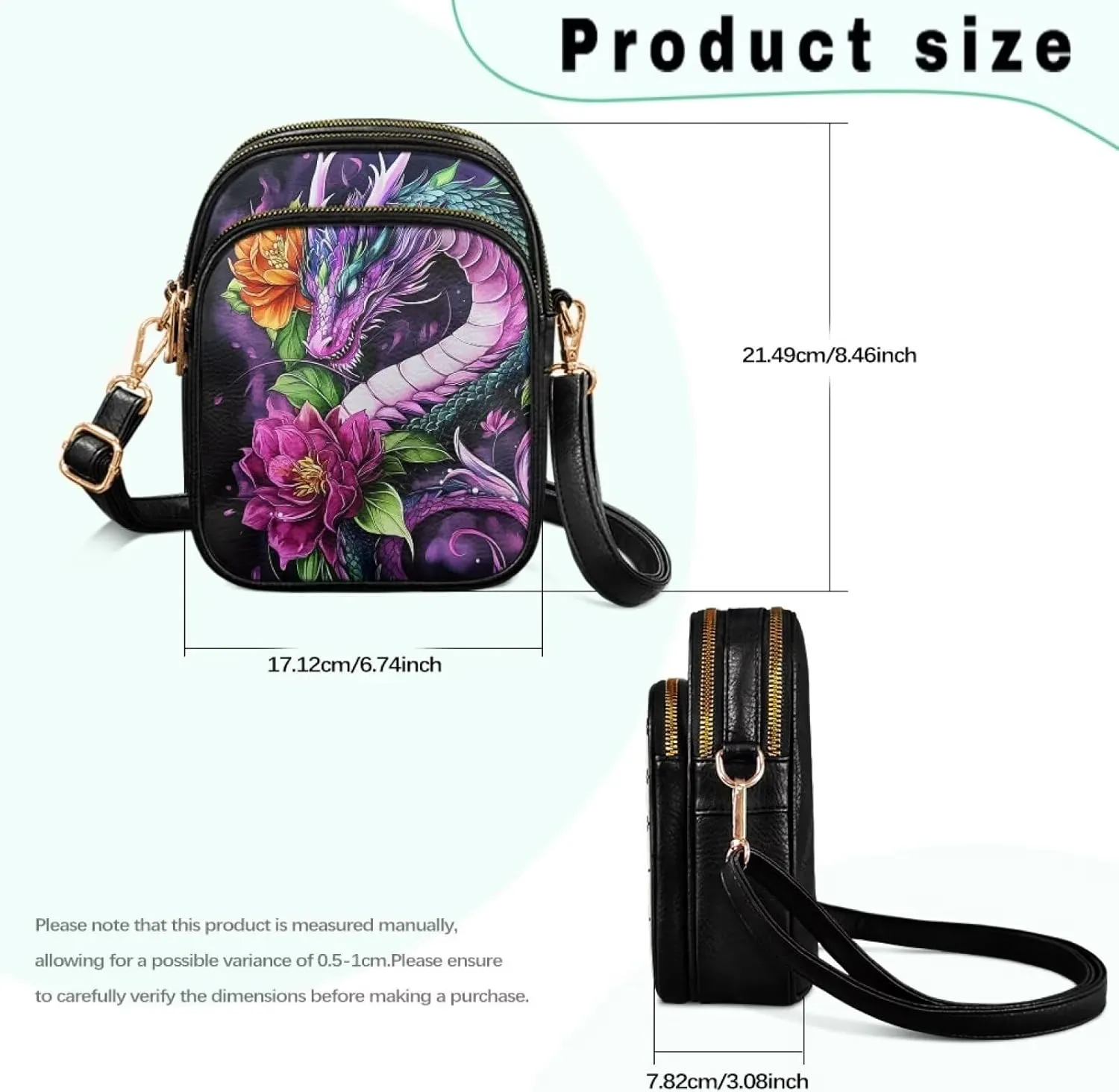 GIFTPUZZ Crossbody Purses for Women Medium Soft Leathe Bag with 3 Pockets Adjustable Strap and Internal Zipper Pocket