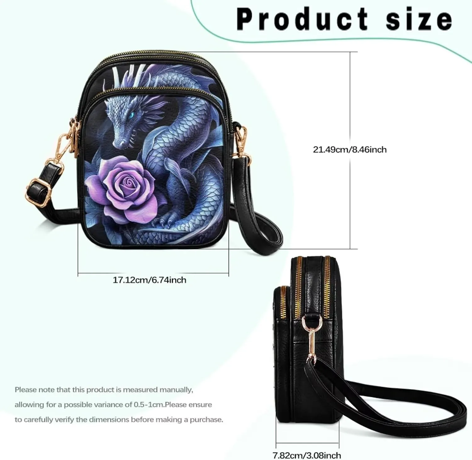 GIFTPUZZ Crossbody Purses for Women Medium Soft Leathe Bag with 3 Pockets Adjustable Strap and Internal Zipper Pocket