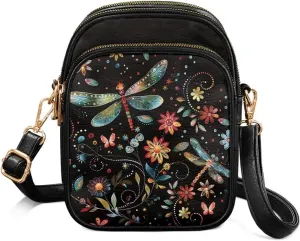 GIFTPUZZ Soft Leather Crossbody Purses with Adjustable Strap and Three Zipper Pockets for Women Ladies Medium Size