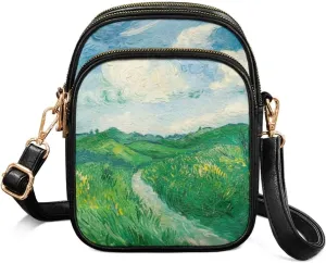 GIFTPUZZ Soft Leather Crossbody Purses with Adjustable Strap and Three Zipper Pockets for Women Ladies Medium Size