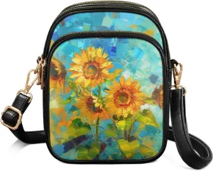 GIFTPUZZ Soft Leather Crossbody Purses with Adjustable Strap and Three Zipper Pockets for Women Ladies Medium Size