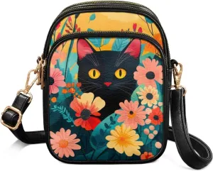 GIFTPUZZ Soft Leather Crossbody Purses with Adjustable Strap and Three Zipper Pockets for Women Ladies Medium Size