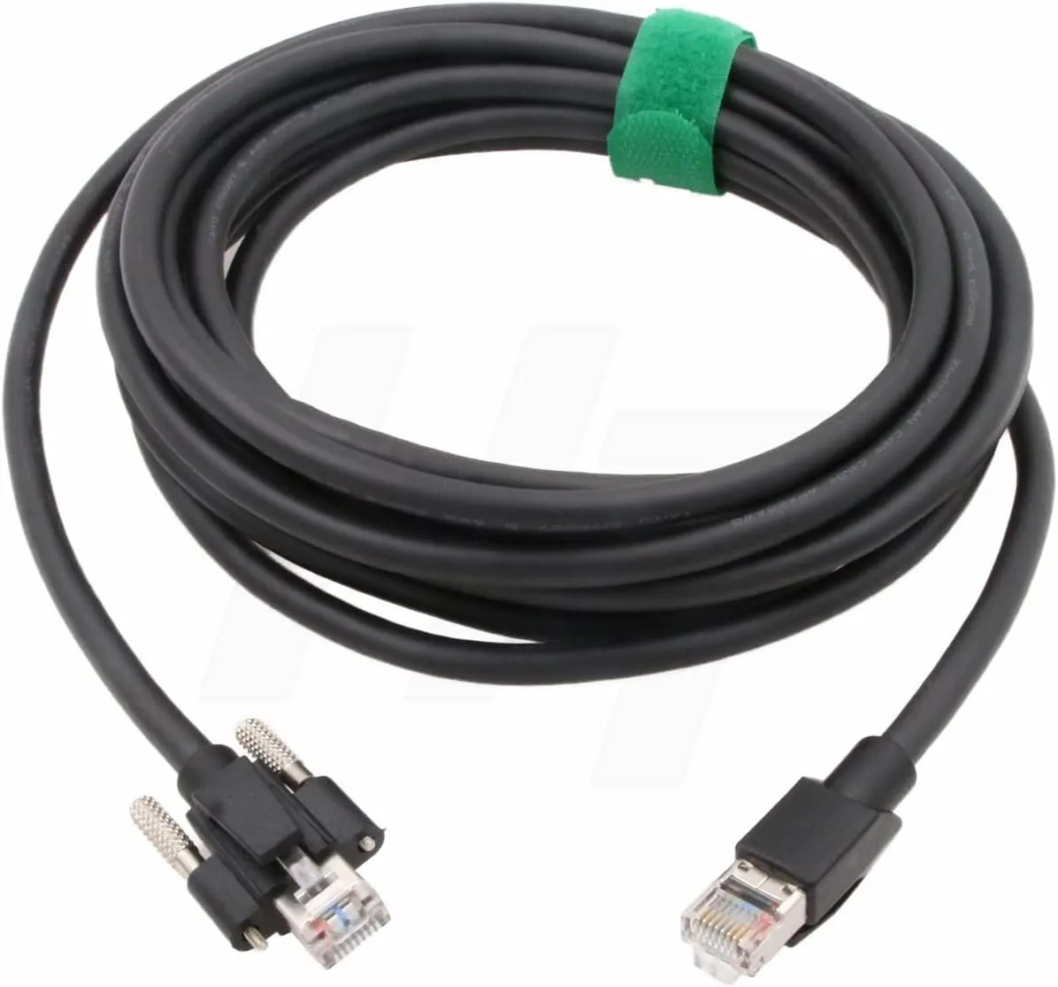 GigE Interface Cable for Basler Jai Dalsa Point Grey Blackfly GigE Camera, Cat5e RJ45 to RJ45 with Horizontal Locking Screw 1m