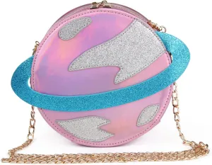 Girls Circular Planet Crossbody Purse Bags Women Phone Shoulder Bags Cellphone Wallet Purse