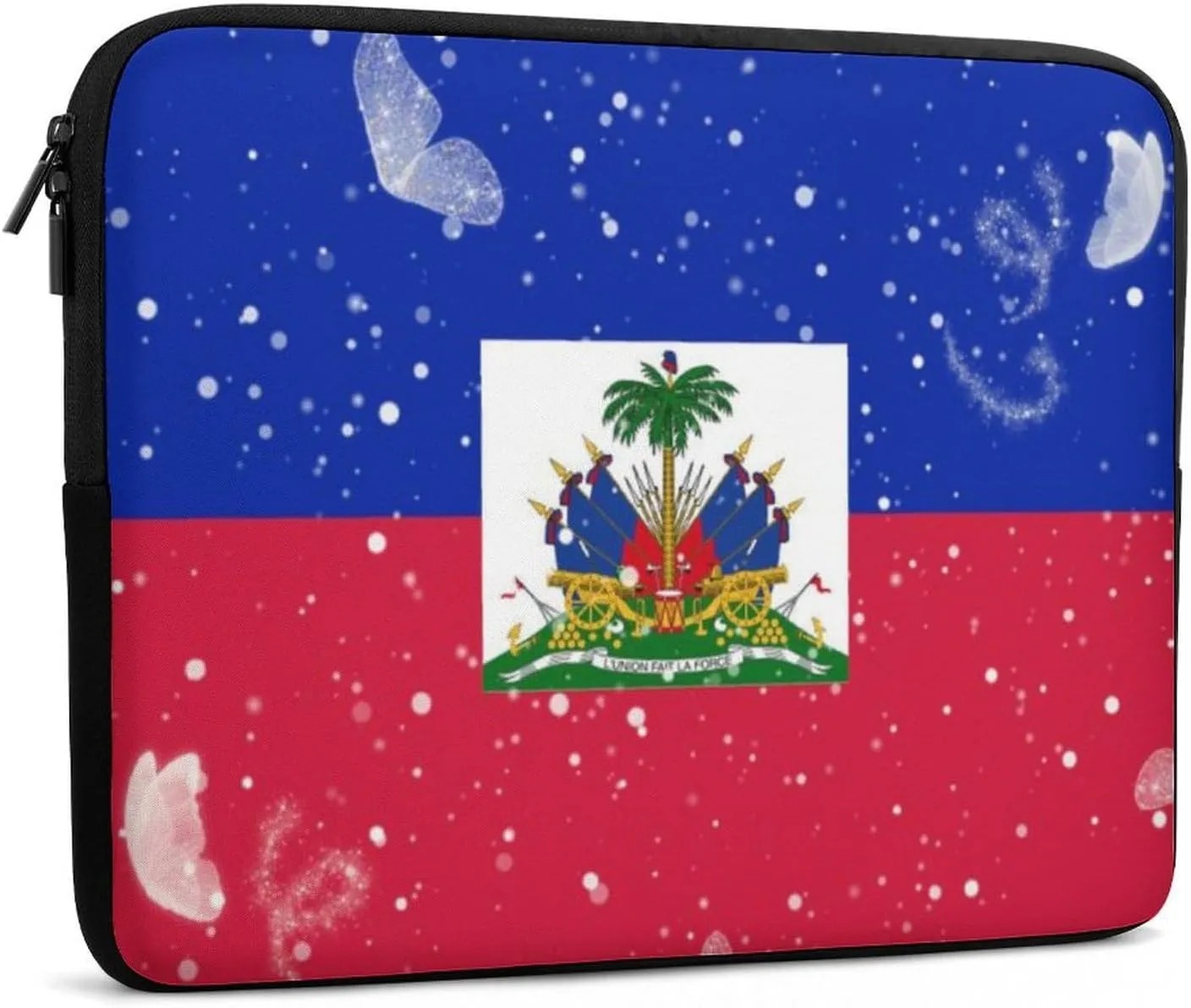 Glittering Butterfly Haiti Laptop Sleeve 13/15 Inch Briefcase Cover Shockproof Protective Case Handbags Portable Laptop Bag