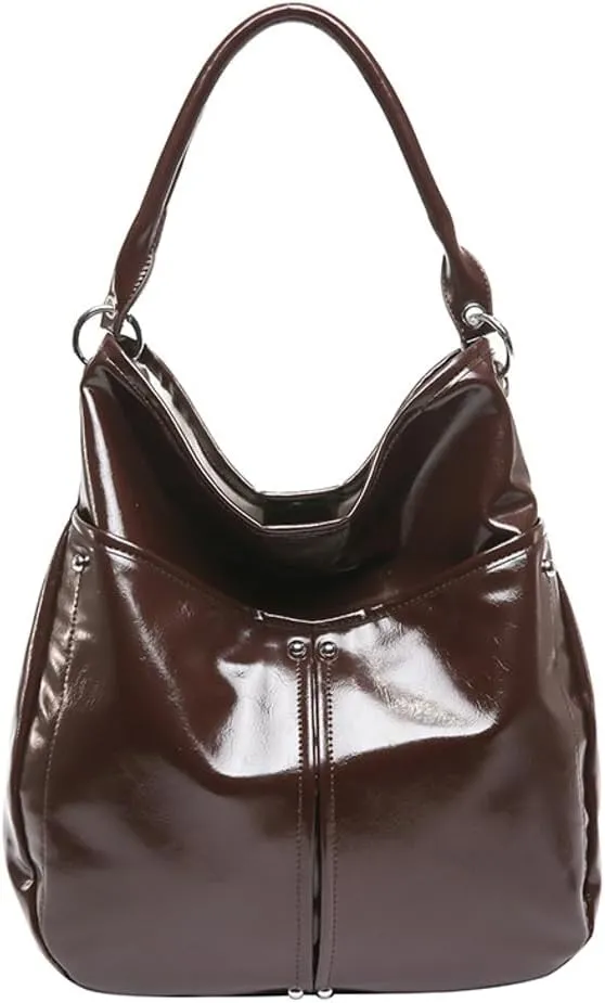 Glossy Tote Bags for Women Large Top-handle Shoulder Bag Commuter Purse Ladies Hobo Bag Work Tote Bag Travel Bag Trendy