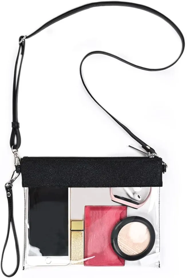 GM LIKKIE Clear Purse for Women Stadium Approved, Transparent Crossbody Shoulder Handbag with Adjustable Shoulder Strap