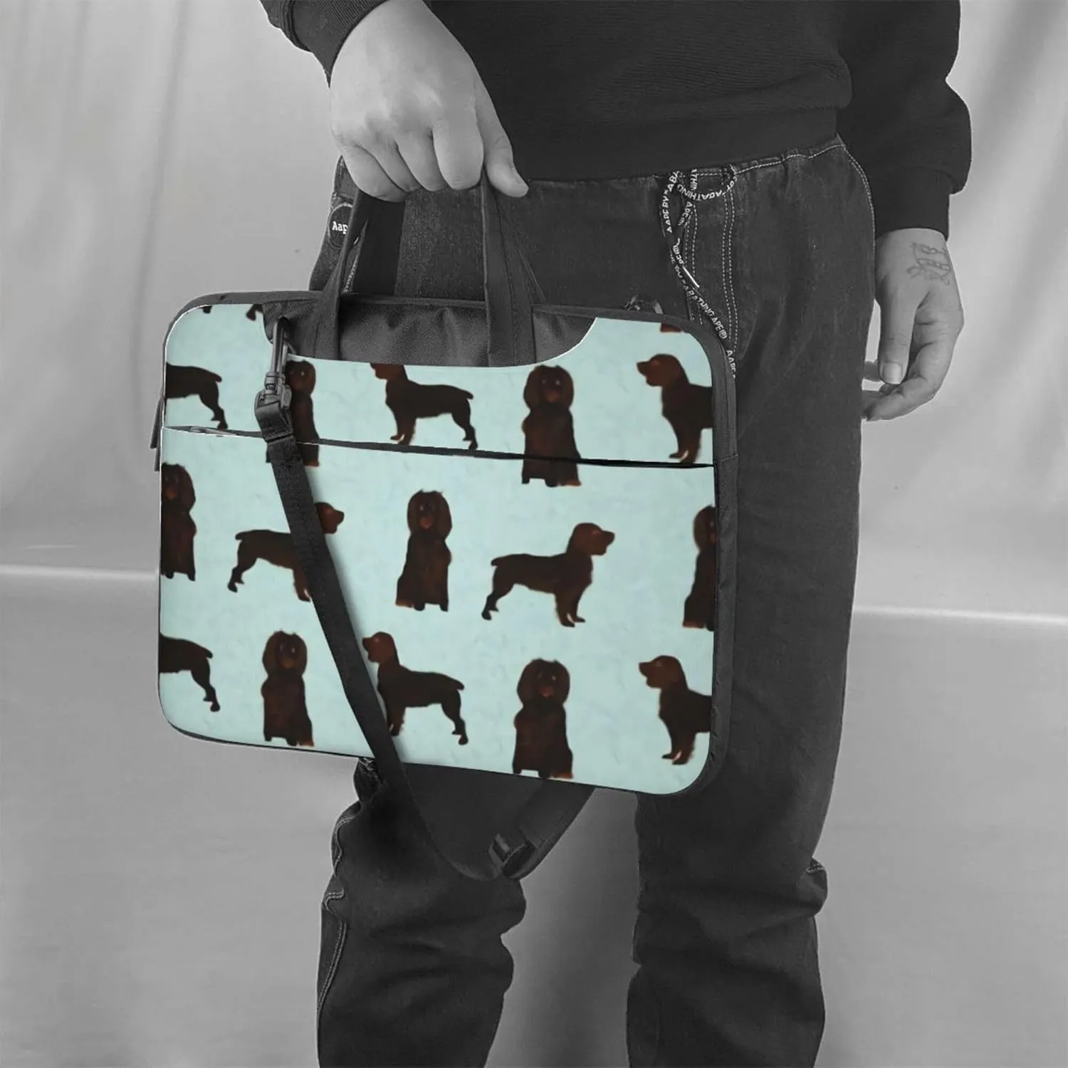 Goats Farm Laptop Shoulder Bag ​for Men Women, Computer Carrying Case Messenger Bag with Strap
