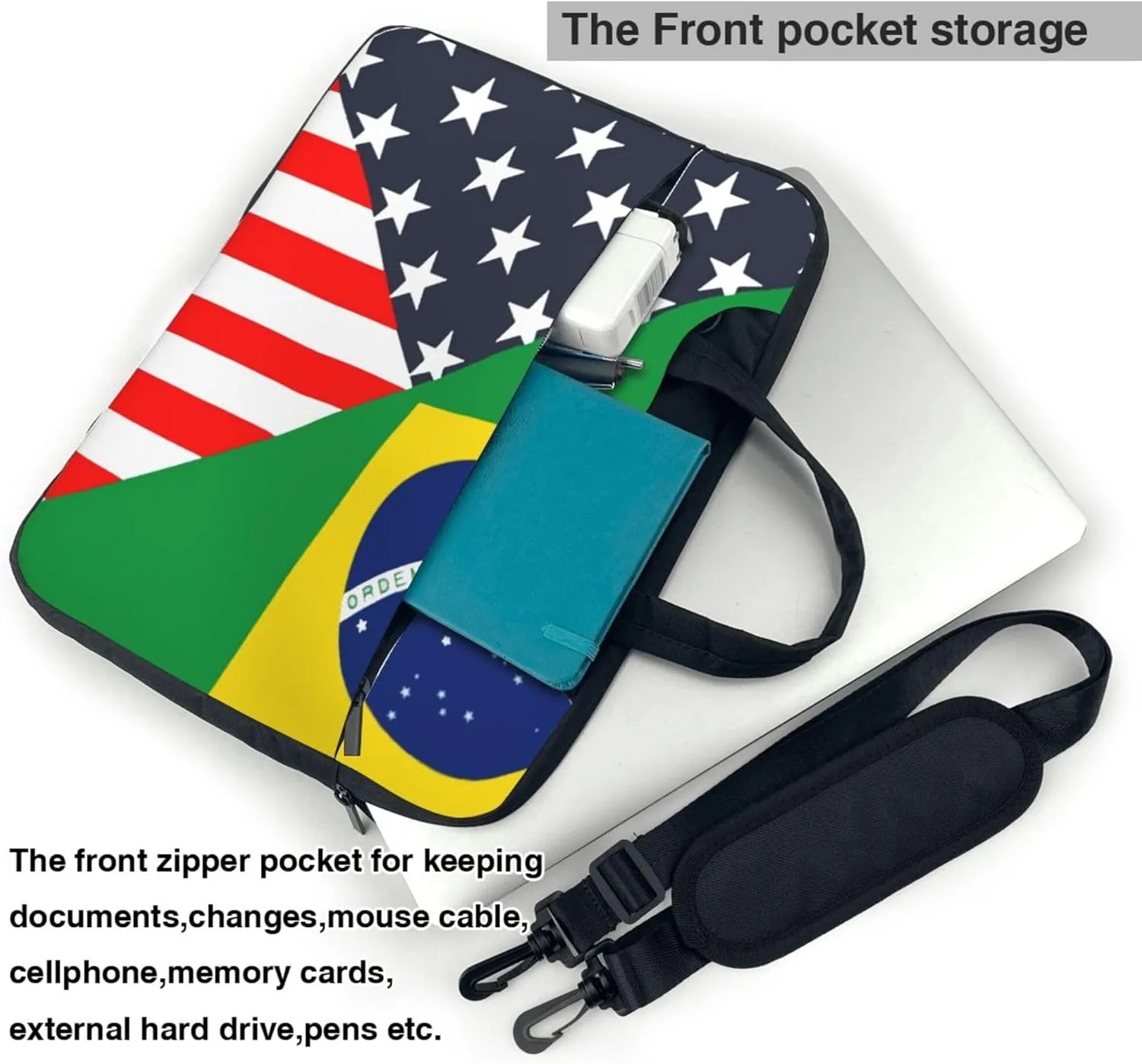 Golden Retrievers Laptop Shoulder Bag ​for Men Women, Computer Carrying Case Messenger Bag with Strap