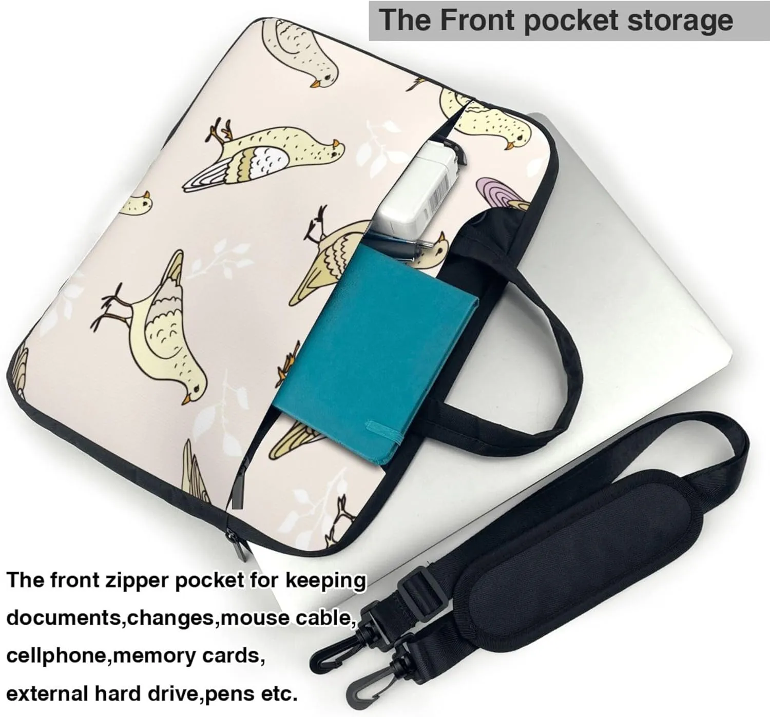 Golden Retrievers Laptop Shoulder Bag ​for Men Women, Computer Carrying Case Messenger Bag with Strap