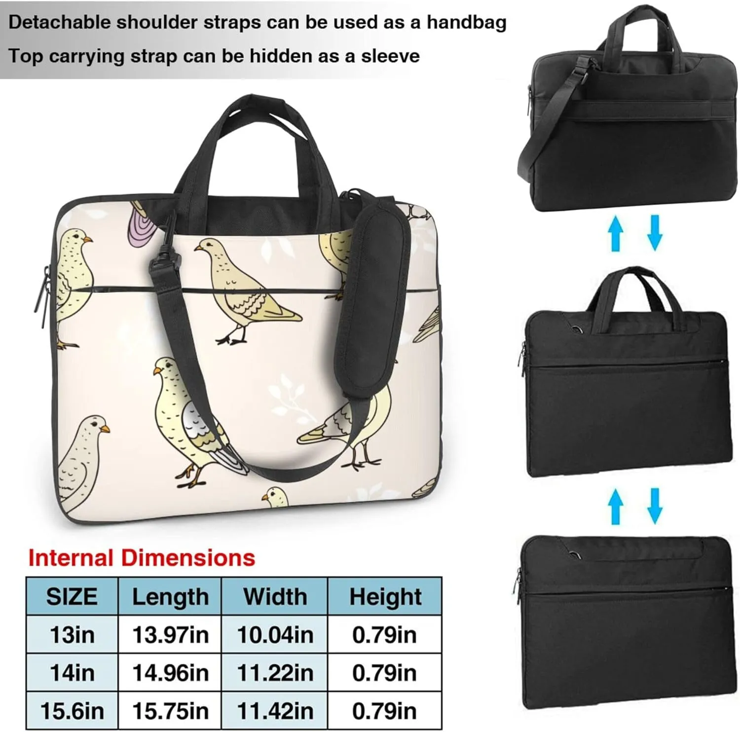 Golden Retrievers Laptop Shoulder Bag ​for Men Women, Computer Carrying Case Messenger Bag with Strap
