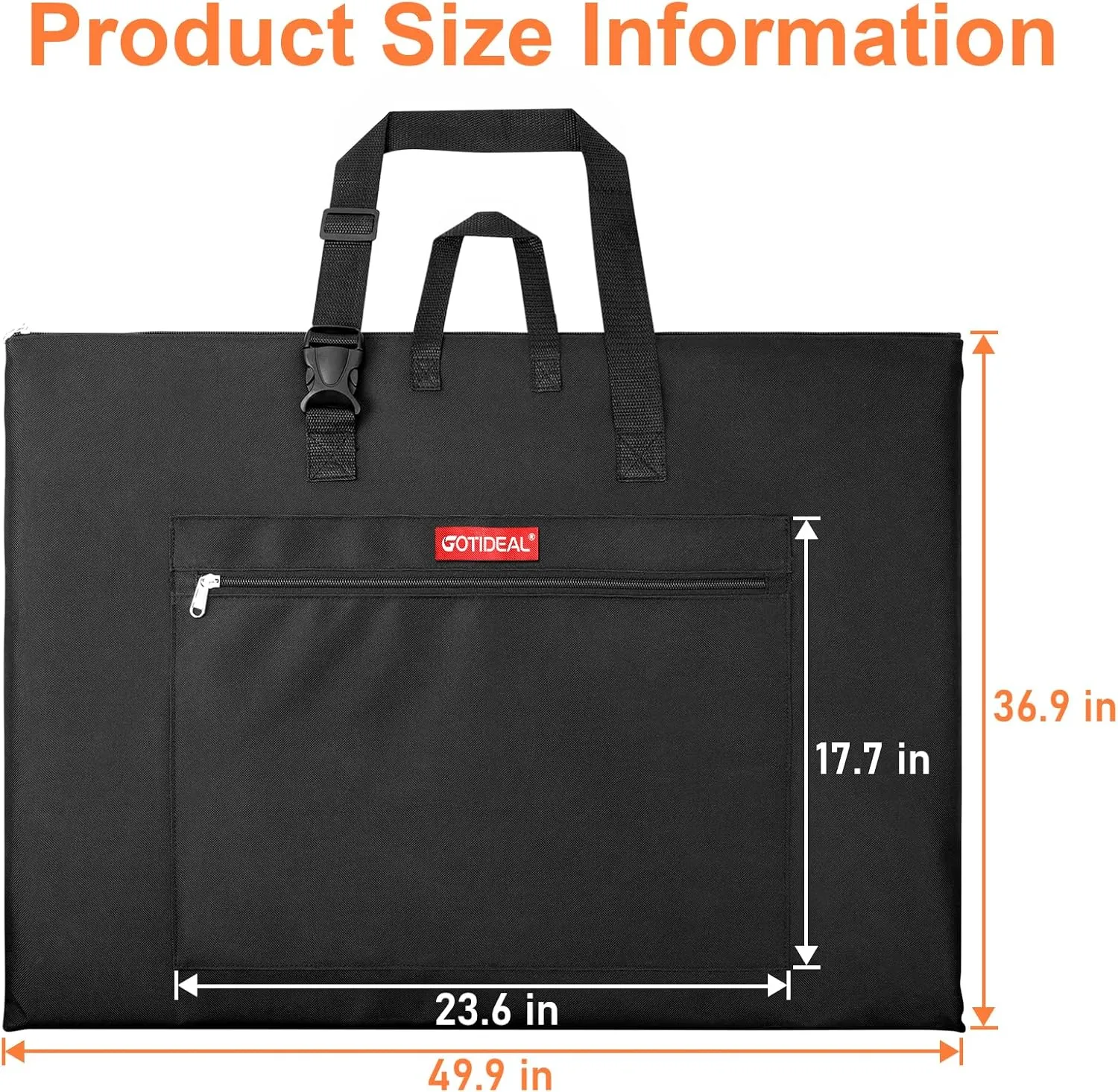 GOTIDEAL Large Art Portfolio Bag, 36x48 Inches Waterproof Art Portfolio Case with Shoulder & Handle Carry, Carrying Storage Bag for Artwork, Poster, Sketching, and Drawing ﻿