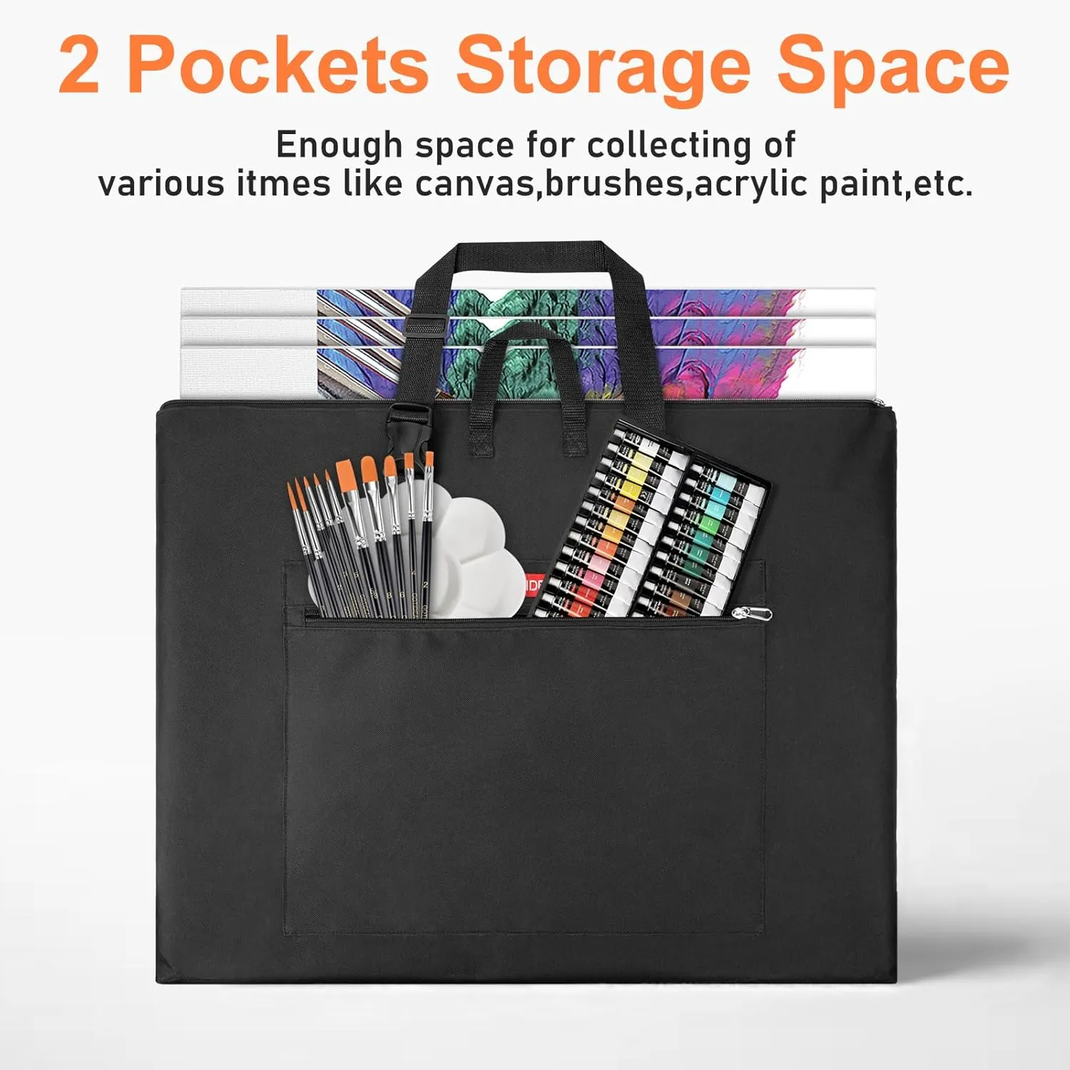GOTIDEAL Large Art Portfolio Bag, 36x48 Inches Waterproof Art Portfolio Case with Shoulder & Handle Carry, Carrying Storage Bag for Artwork, Poster, Sketching, and Drawing ﻿