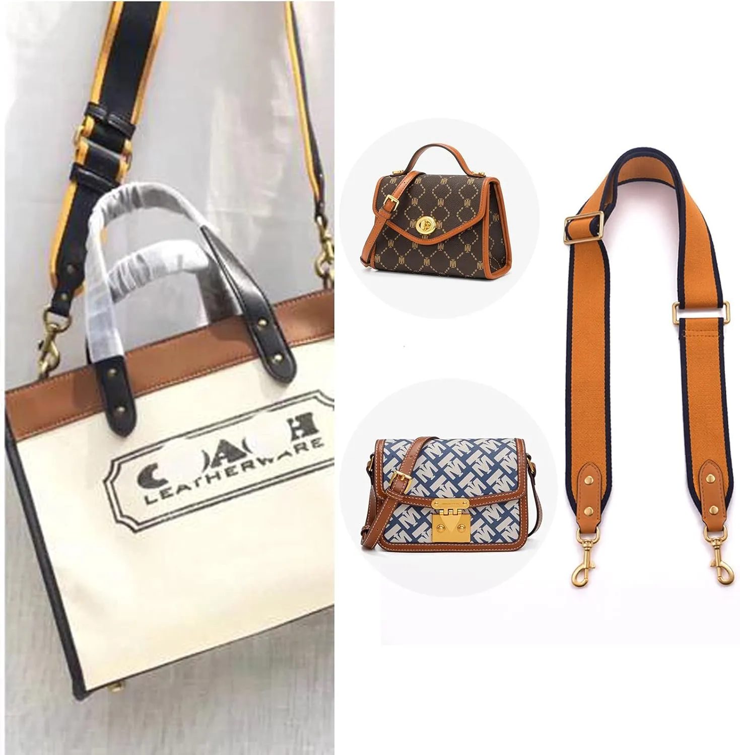 GOXTECH Purse Strap Replacement Crossbody Handbag Stripe Wide Adjustable