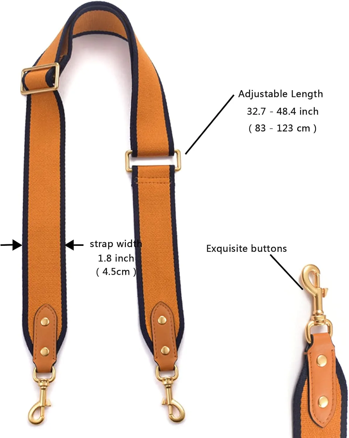 GOXTECH Purse Strap Replacement Crossbody Handbag Stripe Wide Adjustable