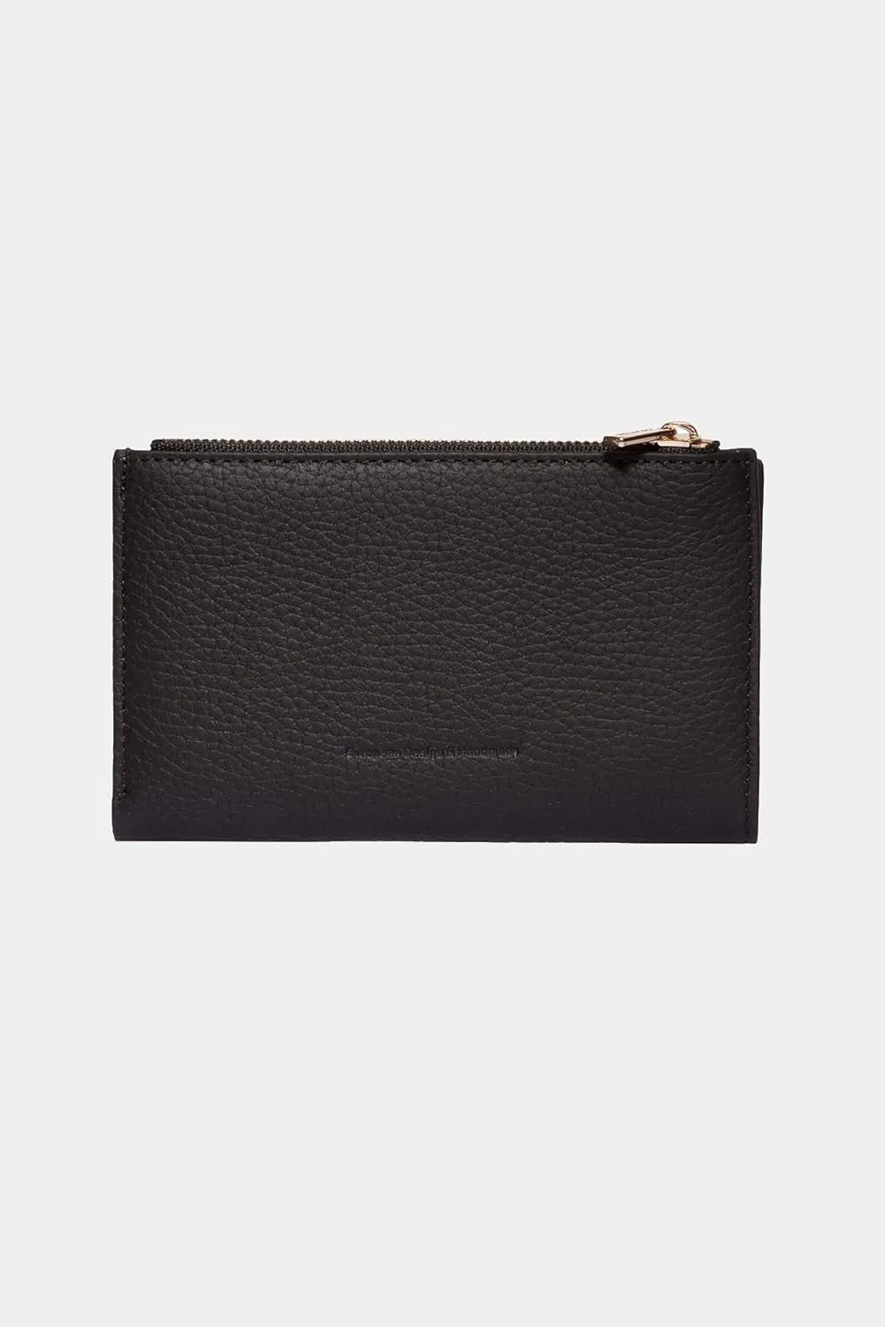 grande 2804 Genuine Leather Medium Bifold Wallet For Women Minimalist Wallet Ladies Zippered Mini Purse Small Card Holder (Black)