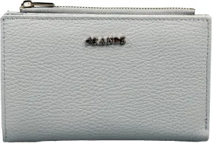 grande 2804 Genuine Leather Medium Bifold Wallet For Women Minimalist Wallet Ladies Zippered Mini Purse Small Card Holder (Gray)