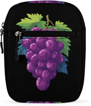 Grapes Cute Crossbody Bags Small Sling Purse Travel Shoulder Bag with Adjustable Strap for Men Women