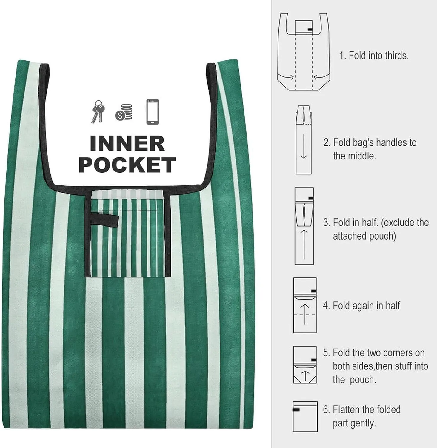 Grocery Bag Reusable Tote Bag Foldable Blue And Yellow Pattern Shopping Bag Handbag Washable Shoulder Bag for Travel