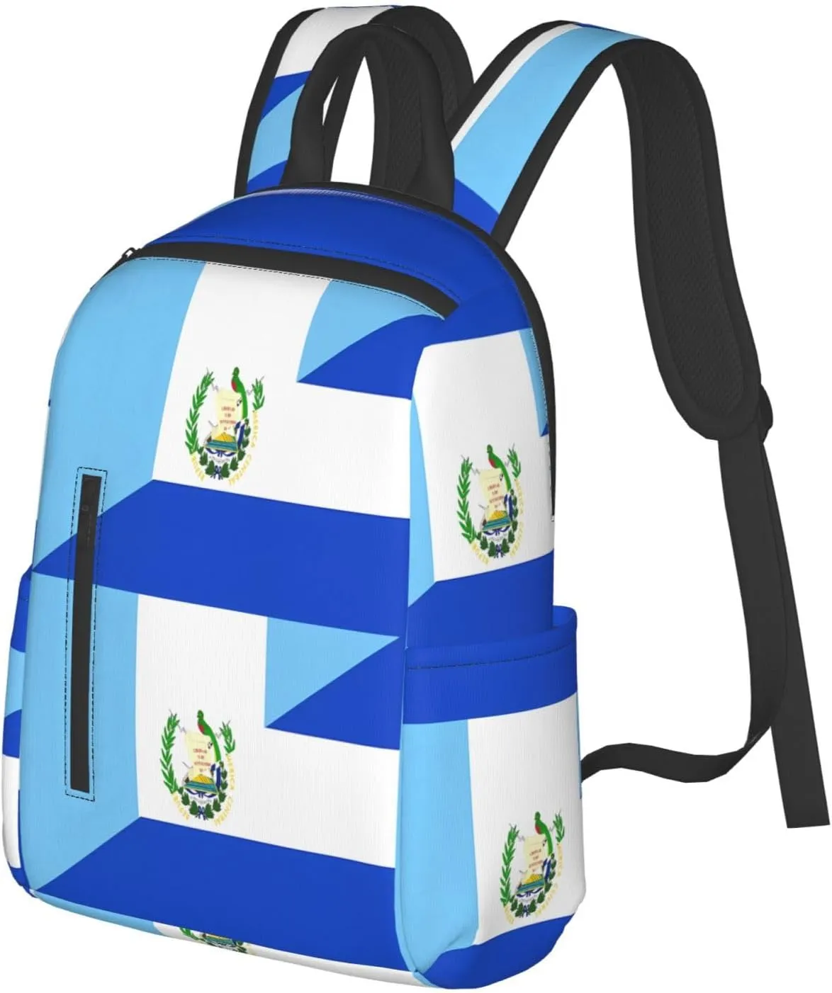 Guatemala Guatemalan El Salvador Flag Casual Laptop Backpack Travel Rucksack Sports Daypack Adjustable Strap Bags with Multi-Pockets for Working Running Camping