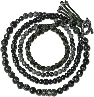 GUXI-lnkshade Natural Obsidian Bracelet Premium Malachite Bracelets for Men Handmade Multi-Layer Braided Healing Protection Bracelet Personalized Jewelry Unique Gifts