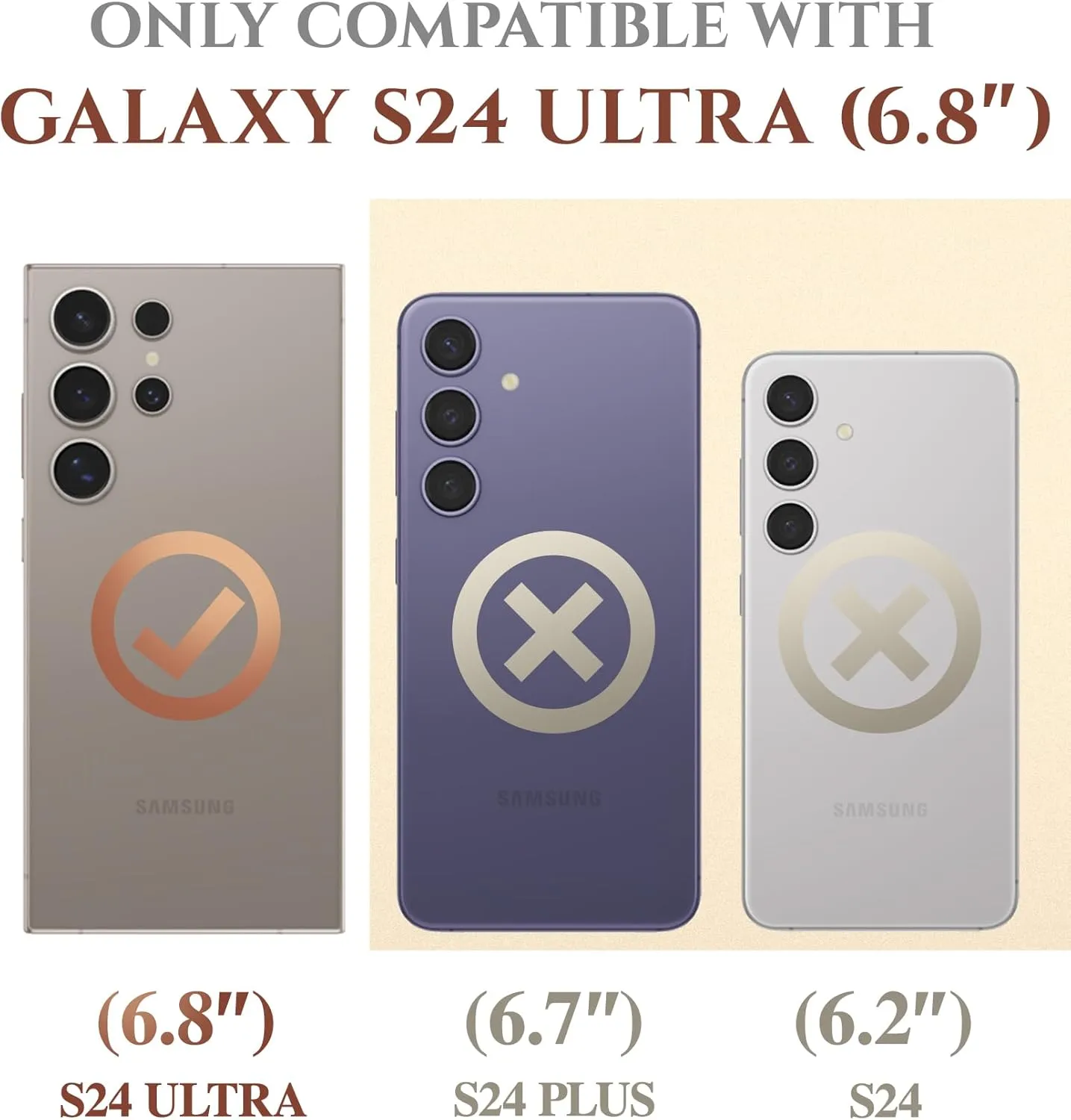 GVIEWIN for Samsung Galaxy S24 Ultra Case, [Slide Camera Cover & Built-in Screen Protector] [2 Front Frame] Military Grade Shockproof Marble Phone Case Cover 6.8" (Drift Sand/Brown)