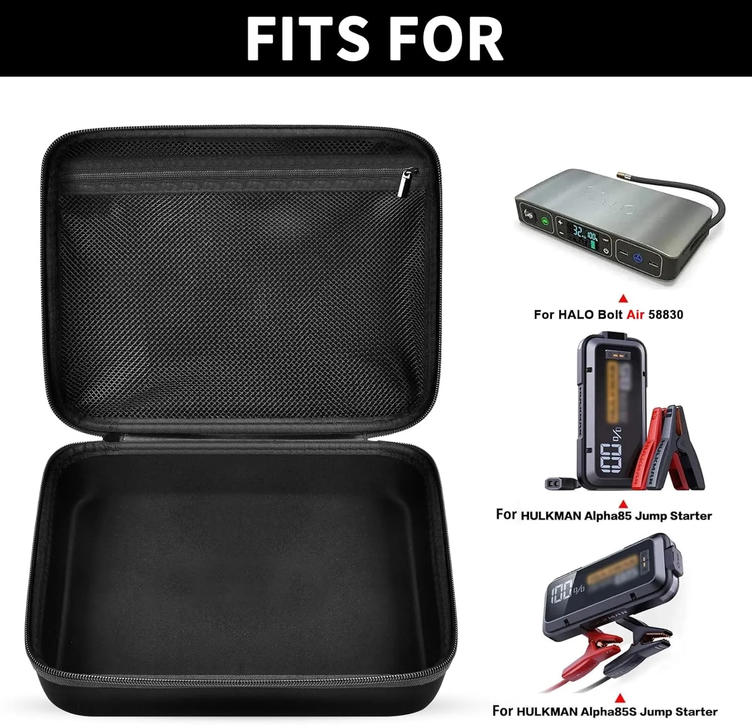 GWCASE Case Compatible with Halo Bolt Air 58830/57720/ Air  55500/ for ACDC Max Emergency Power Kit Car Jump Starter with Tire Pump. Car Charger Power Bank Holder for Battery Jump Starters(Box Only)