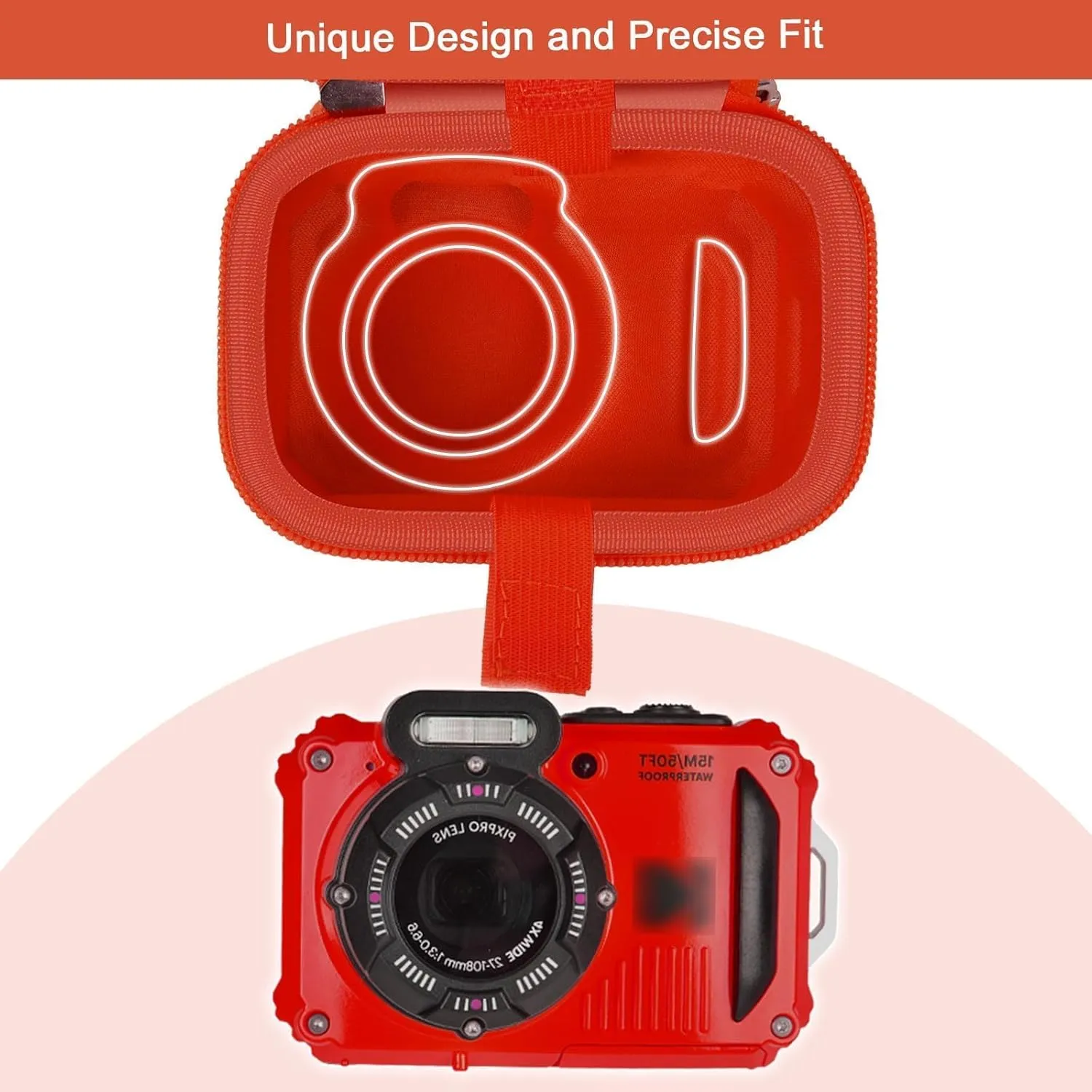 GWCASE Case Compatible with PIXPRO WPZ2 Rugged Digital Camera, Travel Storage Protective Holder for Point and Shoot Digital Cameras, SD Card, Batteries Accessories- Red (Box Only)