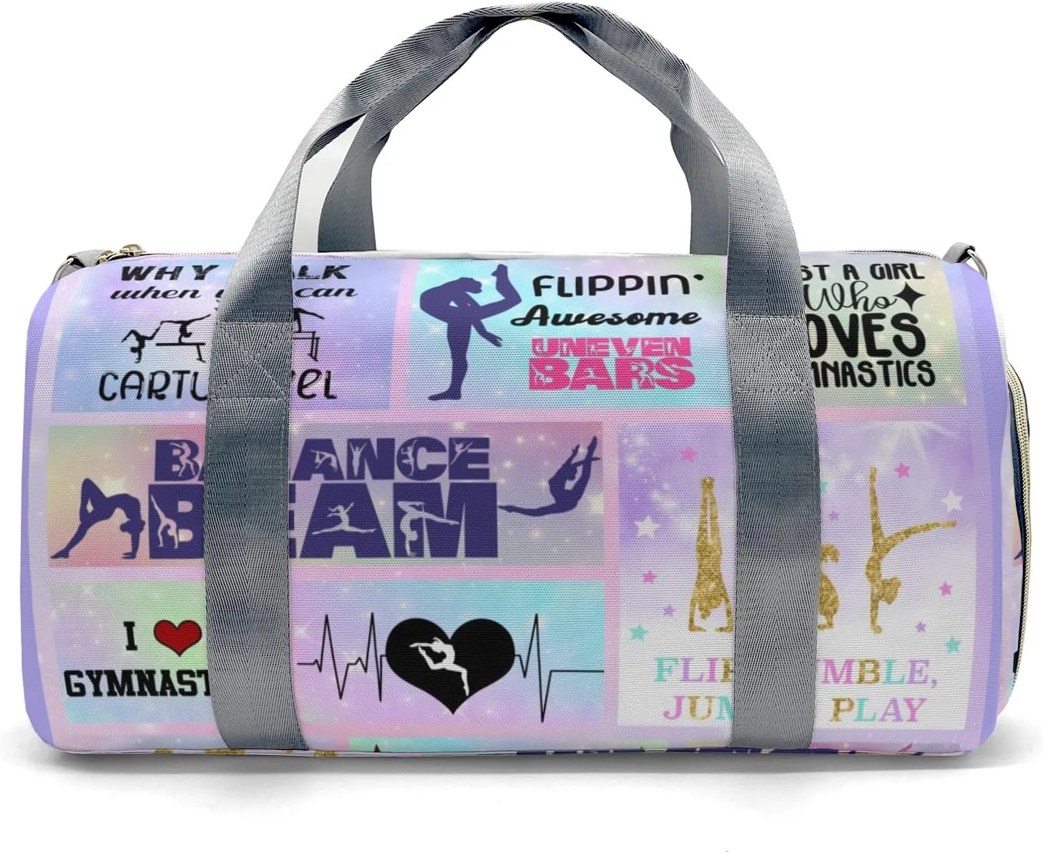 Gymnastics Duffle Bag for Travel, Carry on Bag Travel Bags Athlete Gymnast Canvas Travel Duffel Bag Overnight Weekend Gym Bag Carry On Luggage Bags