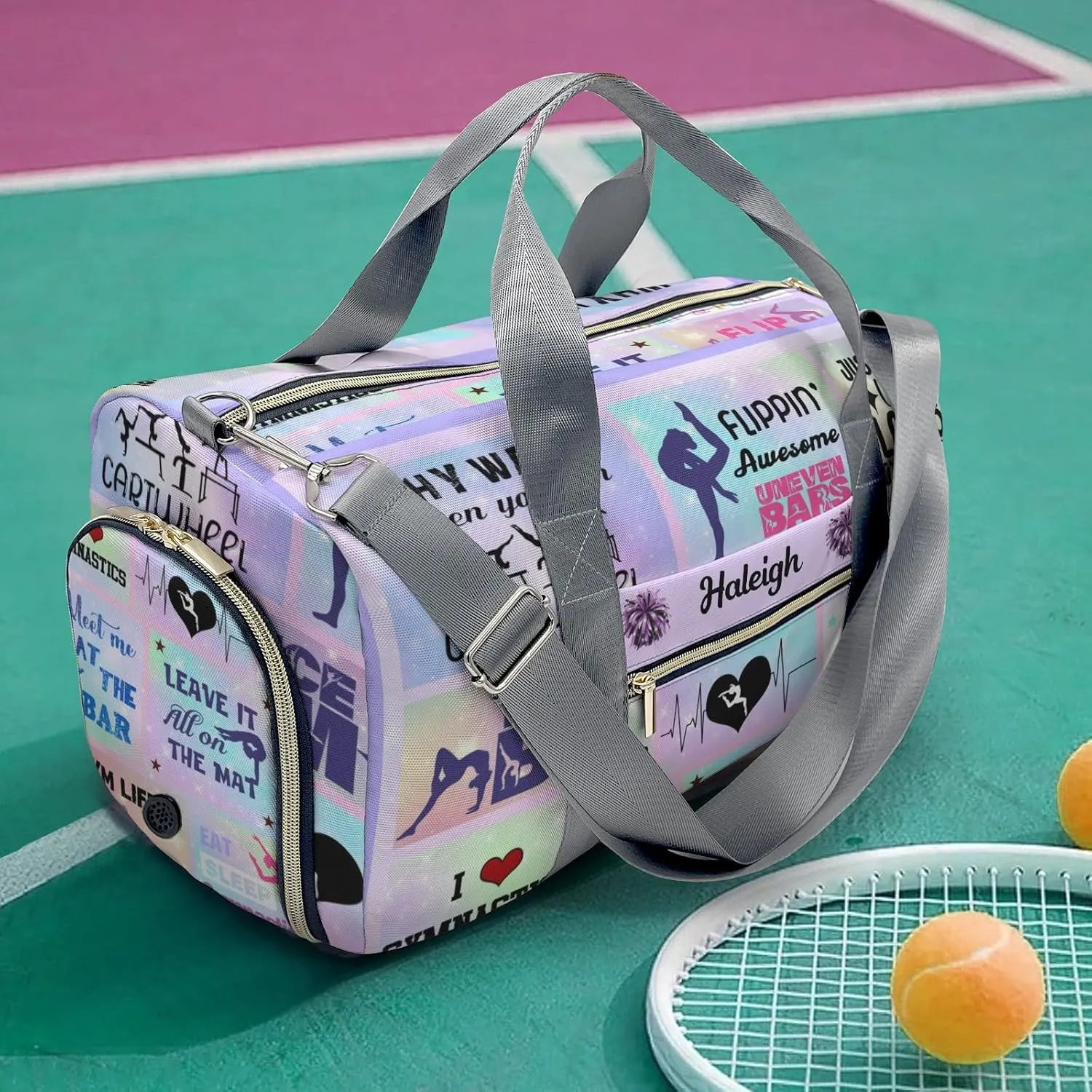 Gymnastics Duffle Bag for Travel, Carry on Bag Travel Bags Athlete Gymnast Canvas Travel Duffel Bag Overnight Weekend Gym Bag Carry On Luggage Bags