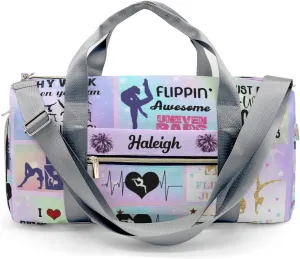 Gymnastics Duffle Bag for Travel, Carry on Bag Travel Bags Athlete Gymnast Canvas Travel Duffel Bag Overnight Weekend Gym Bag Carry On Luggage Bags
