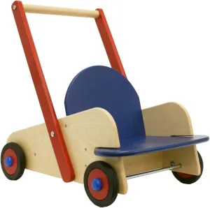 HABA Walker Wagon - Wooden Baby Push Walker, Sit to Stand Walker for Baby Learning to Walk, Push Toys for Toddlers 1-3 with Seat & Storage, 10 Months 