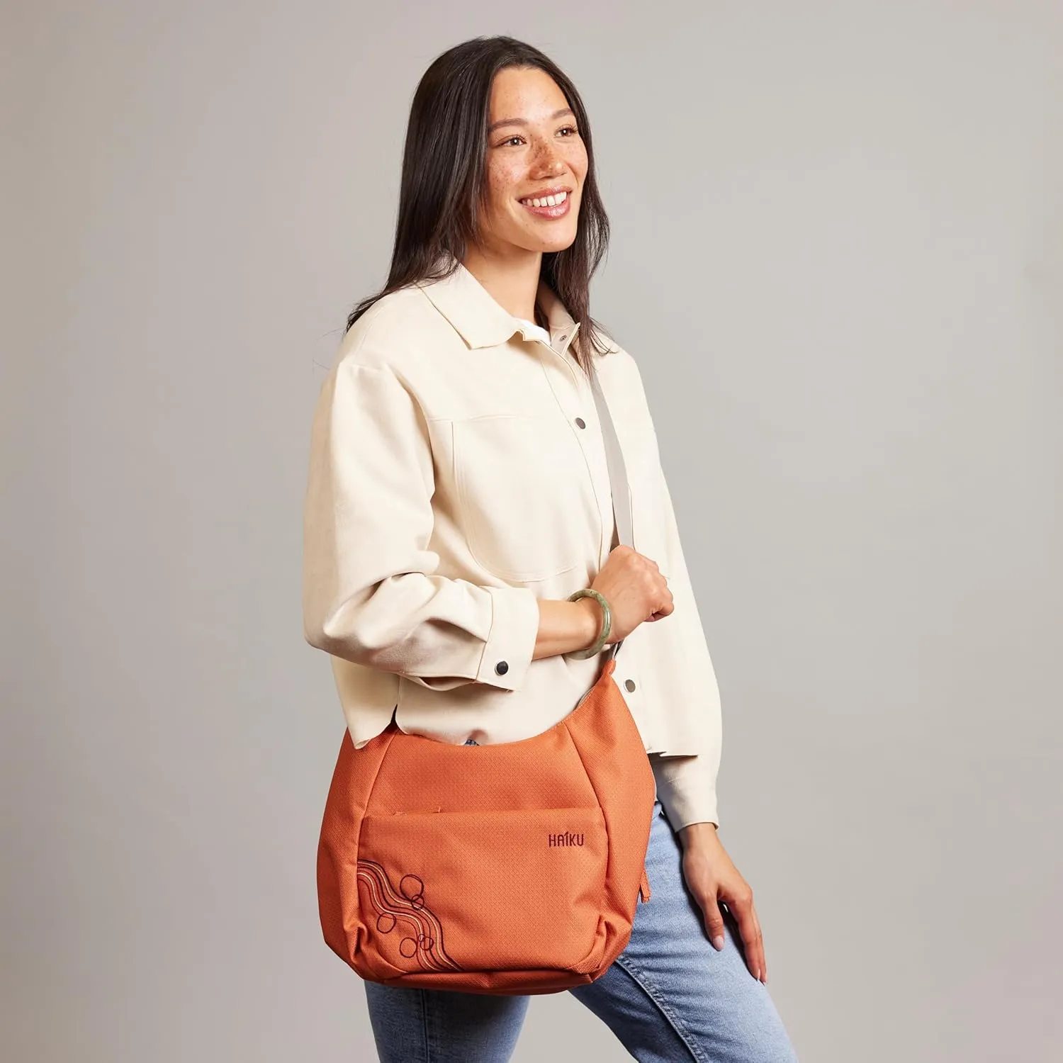 HAIKU Amble Hobo Bag with Removable Shoulder Strap and Adjustable Crossbody Strap