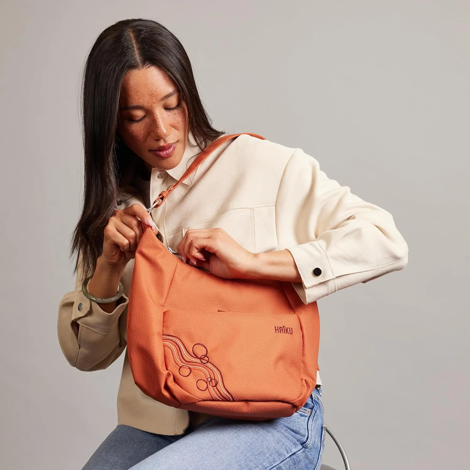HAIKU Amble Hobo Bag with Removable Shoulder Strap and Adjustable Crossbody Strap