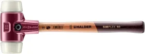 Halder Simplex Soft-Faced Mallet, Hard Nylon Inserts, Cast Iron Housing with Handle Protection Sleeve, Varnished Wooden Handle, 50mm, 2.5 lbs.