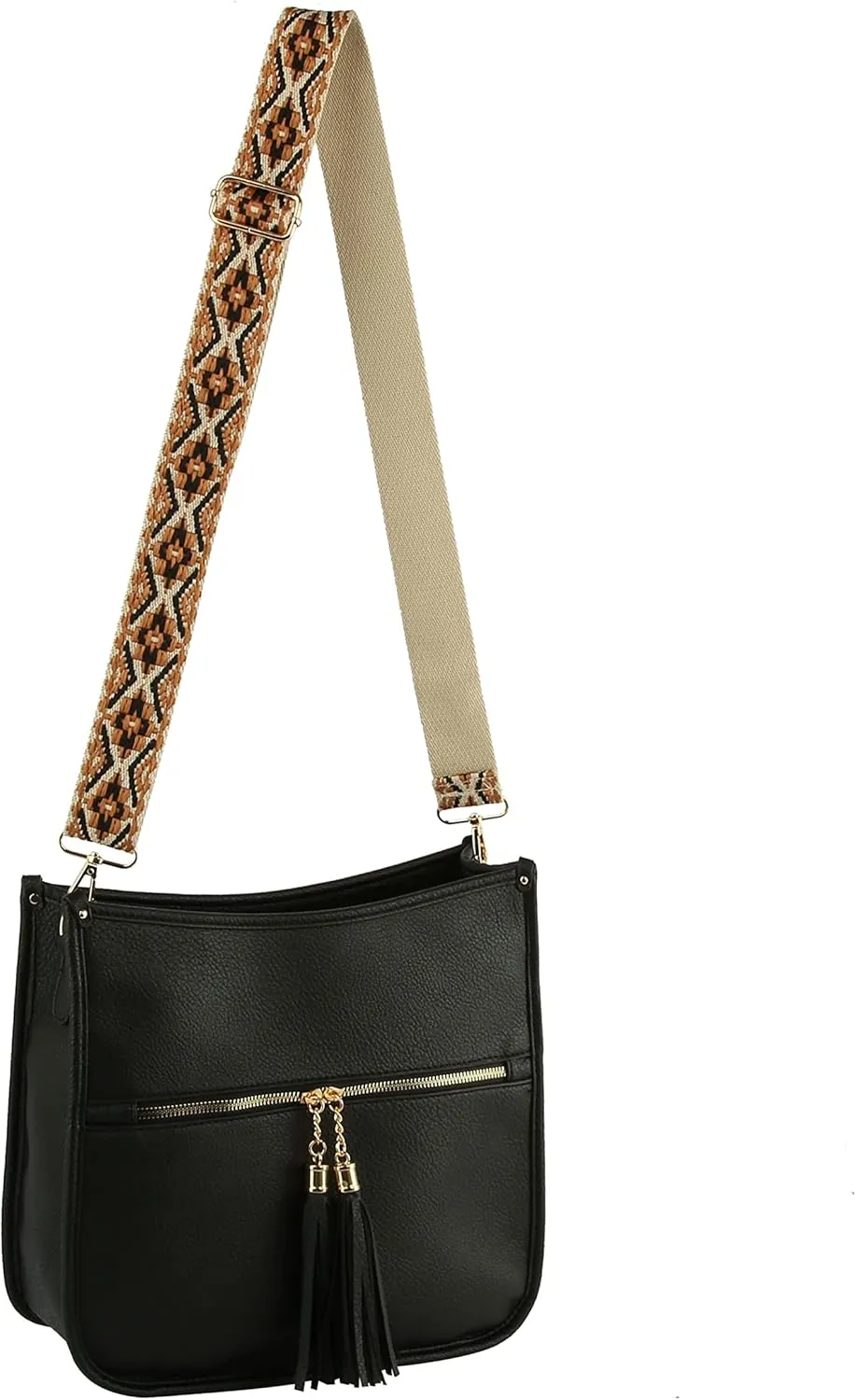 Handbag Republic HR Womens Crossbody Tassel Shoulder Bag with Adjustable Strap