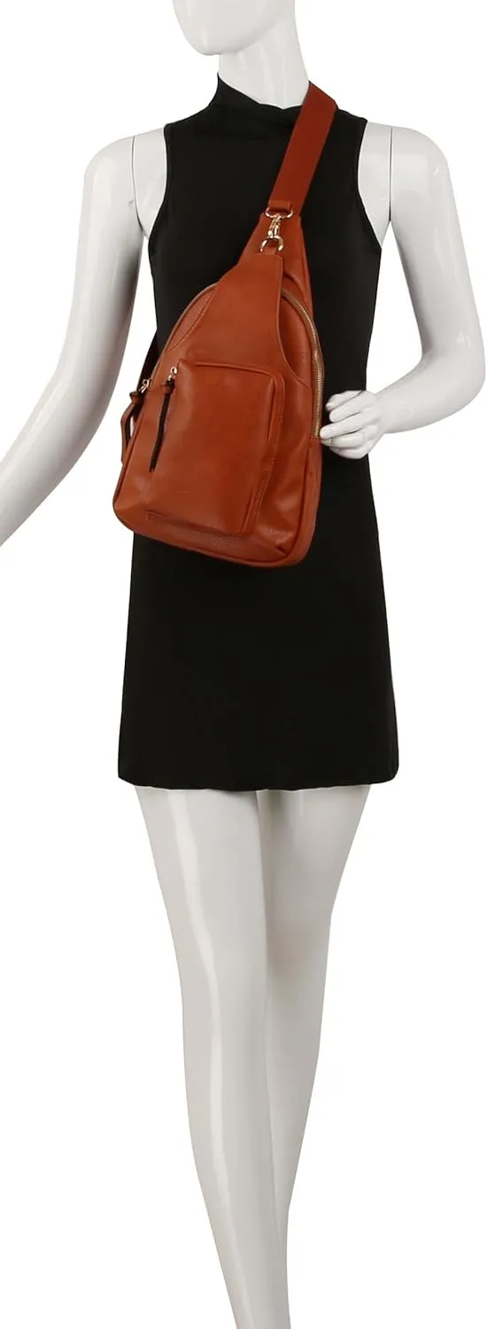 Handbag Republic Women's Modern PU Leather Crossbody Chest Bag with Adjustable Strap
