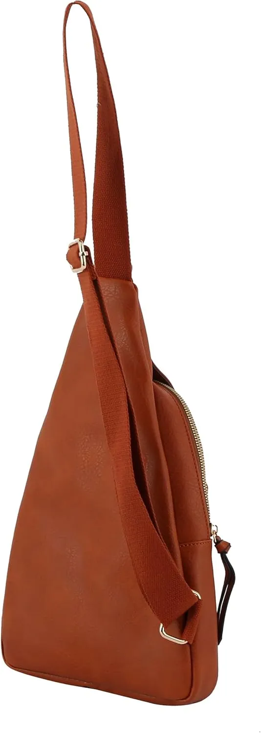 Handbag Republic Women's Modern PU Leather Crossbody Chest Bag with Adjustable Strap