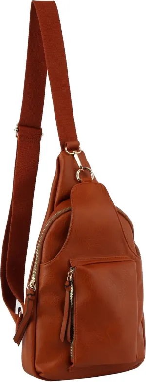 Handbag Republic Women's Modern PU Leather Crossbody Chest Bag with Adjustable Strap