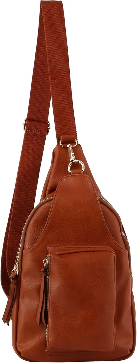 Handbag Republic Women's Modern PU Leather Crossbody Chest Bag with Adjustable Strap