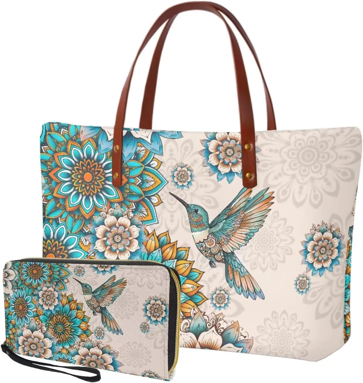 Handbag with Matching Wallet for Women Lightweight Top Handle Satchel Shoulder Bag with Purses for Shopping Work