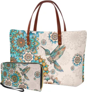 Handbag with Matching Wallet for Women Lightweight Top Handle Satchel Shoulder Bag with Purses for Shopping Work