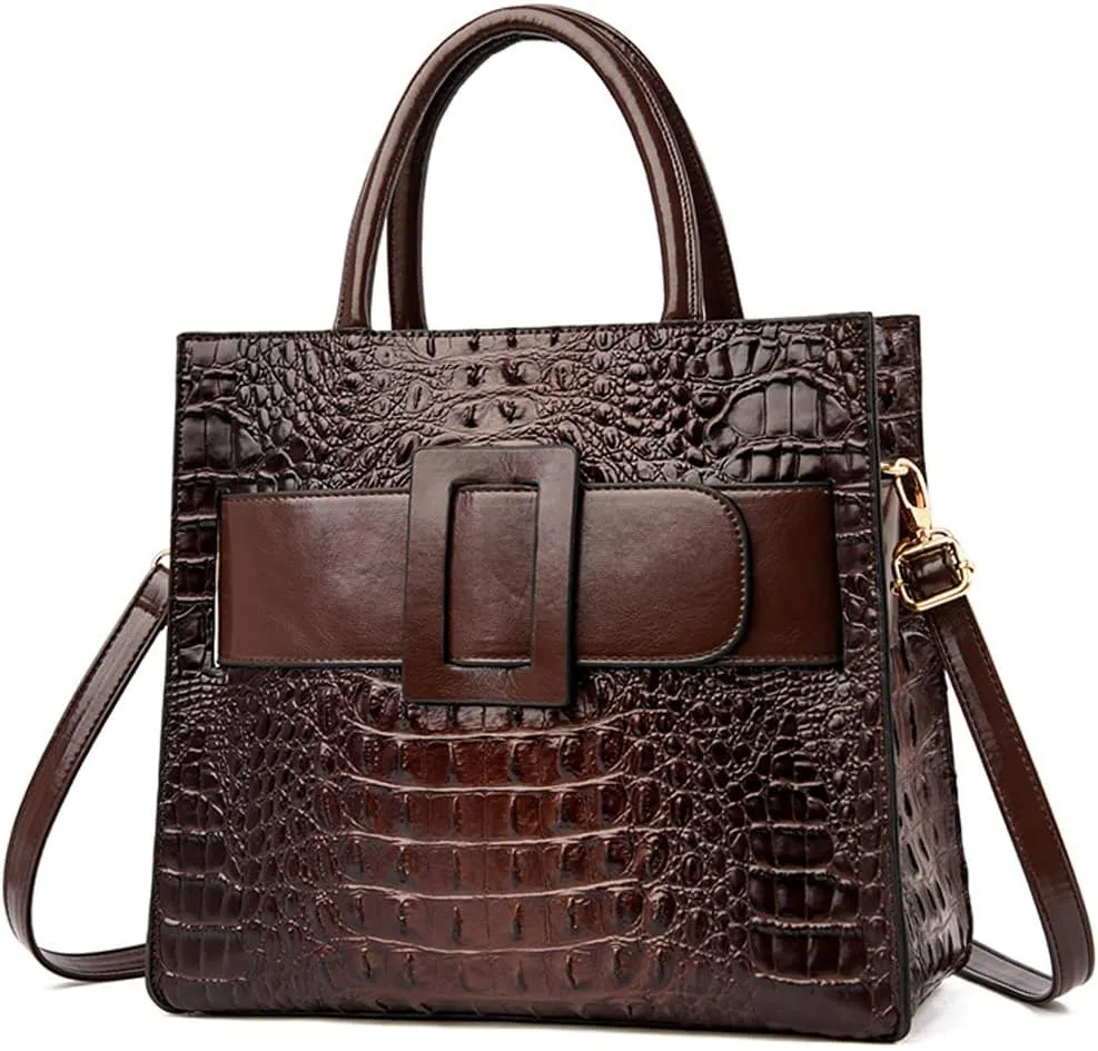 Handbags for Women Leather Top Handle Handbag Satchel Bag Medium Tote Bags Square Purse Ladies Shoulder Crossbody Bag