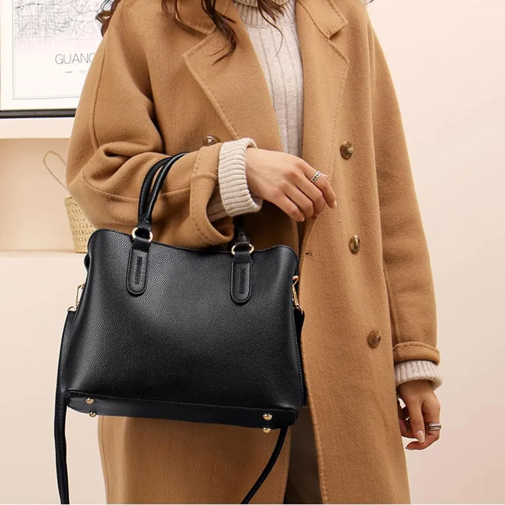 Handbags for Women Top Handle Bag Vegan Leather Satchel Purses Medium Tote Bags Shoulder Crossbody Bag Ladies Handbag