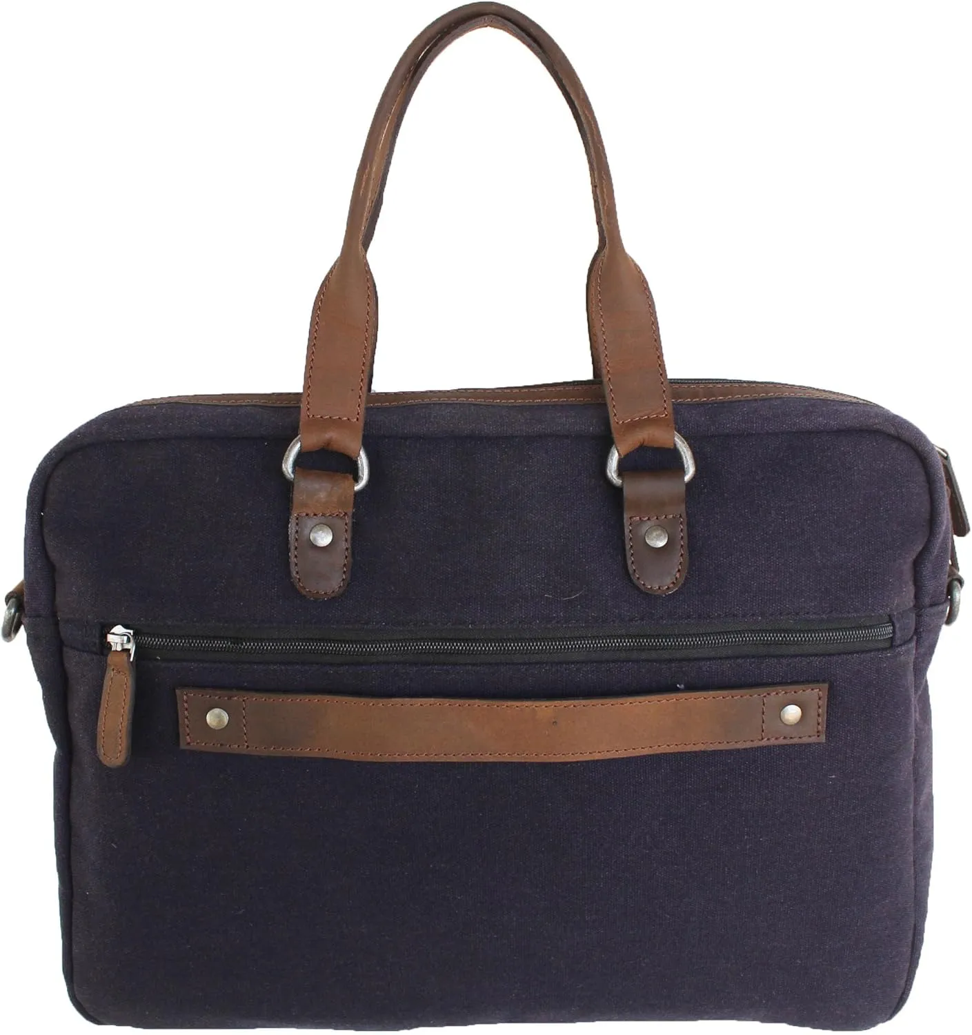 Handcrafted Canvas Office Work Messenger Portfolio Travel Bag Brown 18SKM01